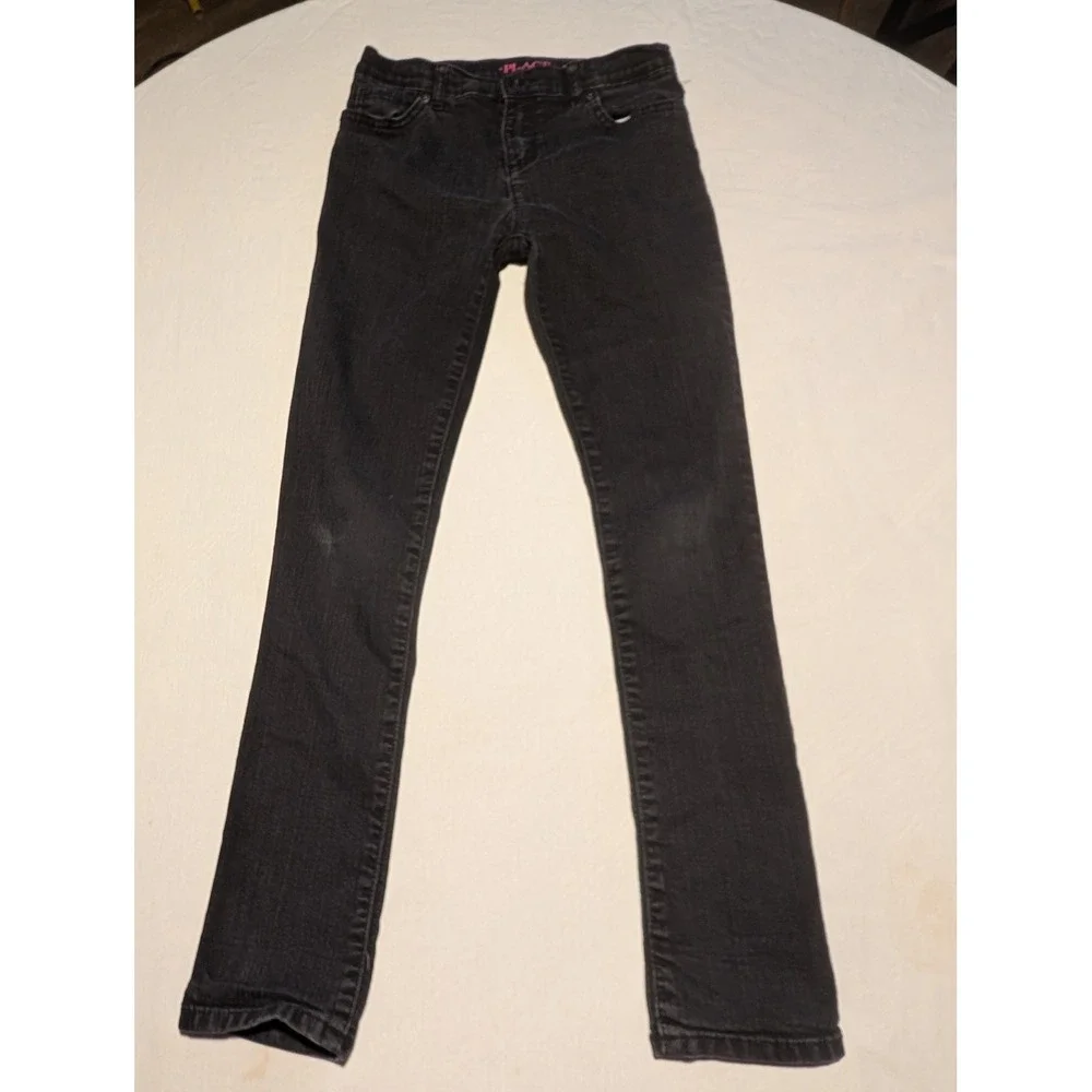The Childrens Place Girls Super Skinny Jeans Black Denim Slim Fit Size 14 Slim